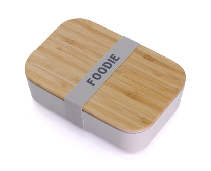 Foodie Bamboo Lunch Box in Blue-Gray | Eco-Friendly and Sustainable | 7.5" x 5" x 2"
