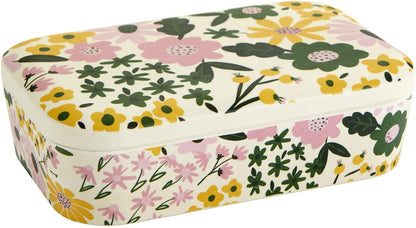 Floral Bamboo Lunch Box  | Eco-Friendly and Sustainable | 7.5" x 5" x 2"
