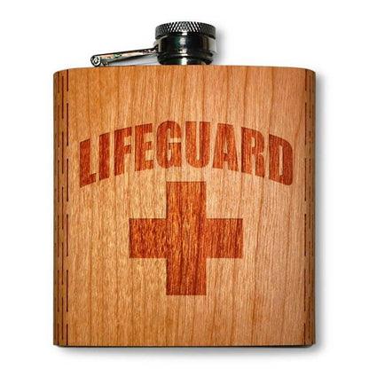 6 oz. Wooden Hip Flask (Lifeguard in American Cherry)
