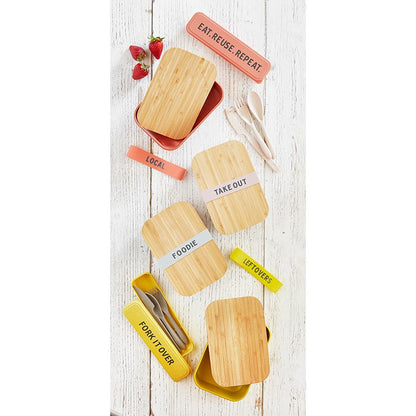 Leftovers Bamboo Lunch Box in Vivid Yellow | Eco-Friendly and Sustainable | 7.5" x 5" x 2"