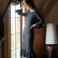 MARJORIE Bamboo Ruffle Dress, in Black