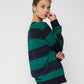 Embroidered Rebody Rugby Striped Sweatshirt Sustainable