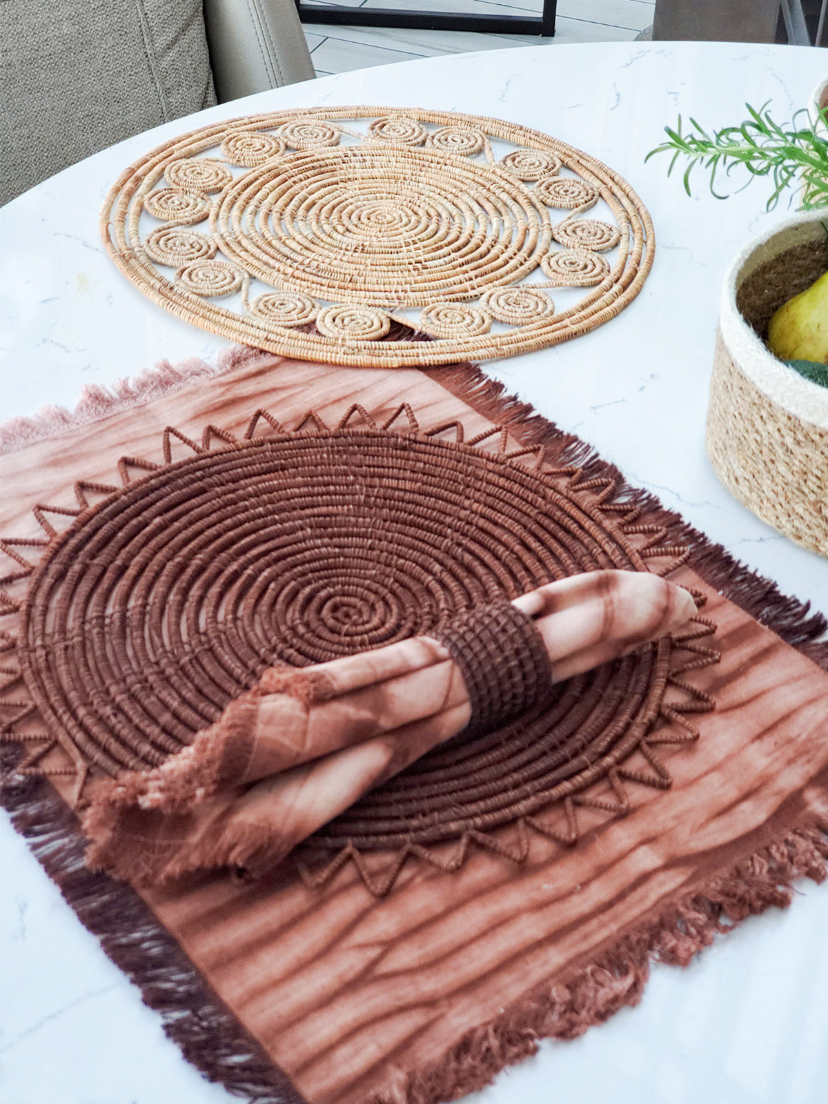 Surya Woven Palm Fiber Placemat - Brown (Set of 2)