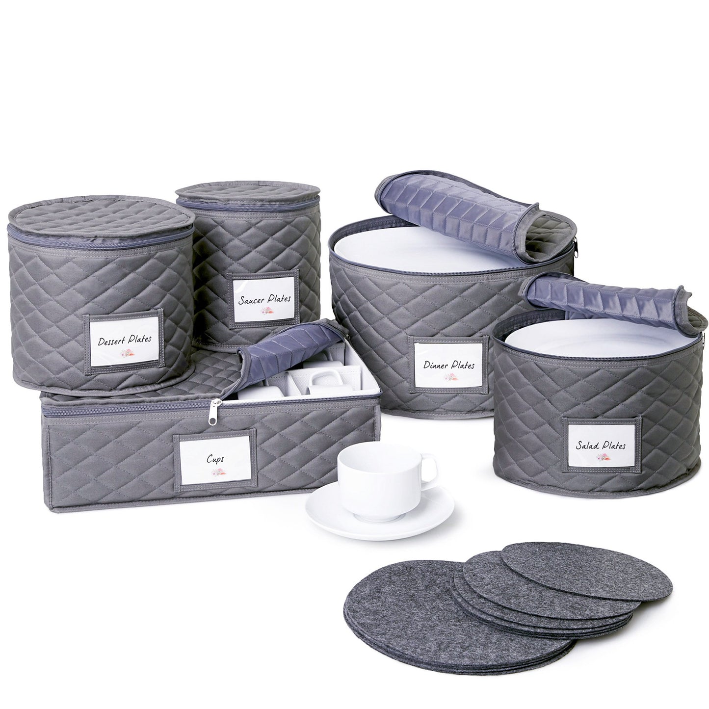 Original Bulb&Shade™ Quilted China Storage Cases, 5-Piece Set