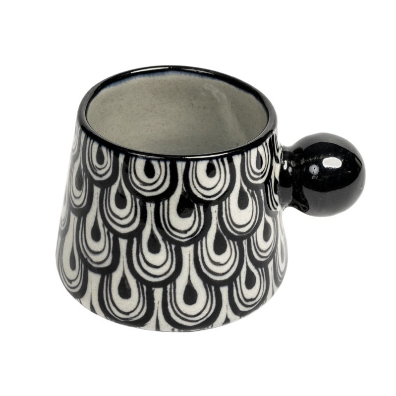 Ball Handle Stoneware Coffee Mug