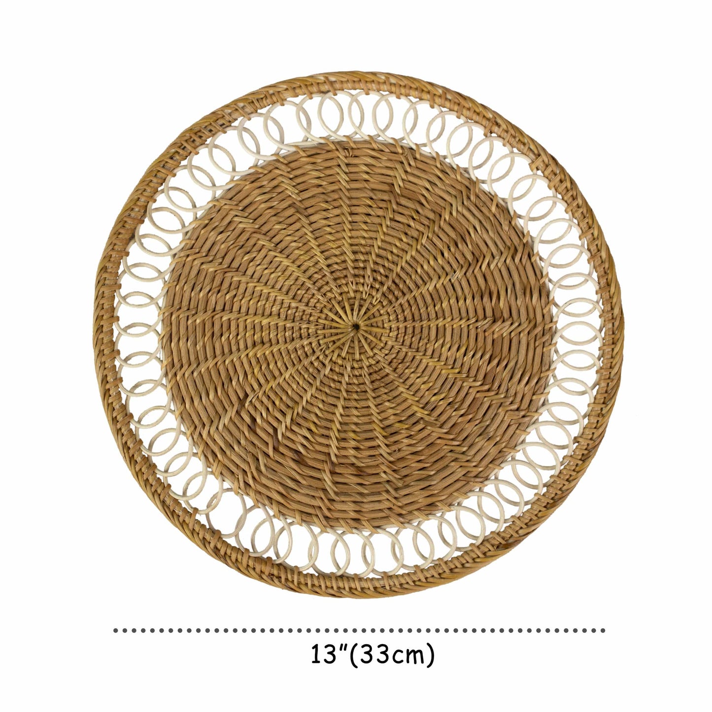 Rattan Woven Placemats for Dining Table | Heat Resistant Non-Slip Wicker Placemat
