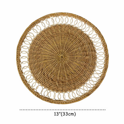 Rattan Woven Placemats for Dining Table | Heat Resistant Non-Slip Wicker Placemat