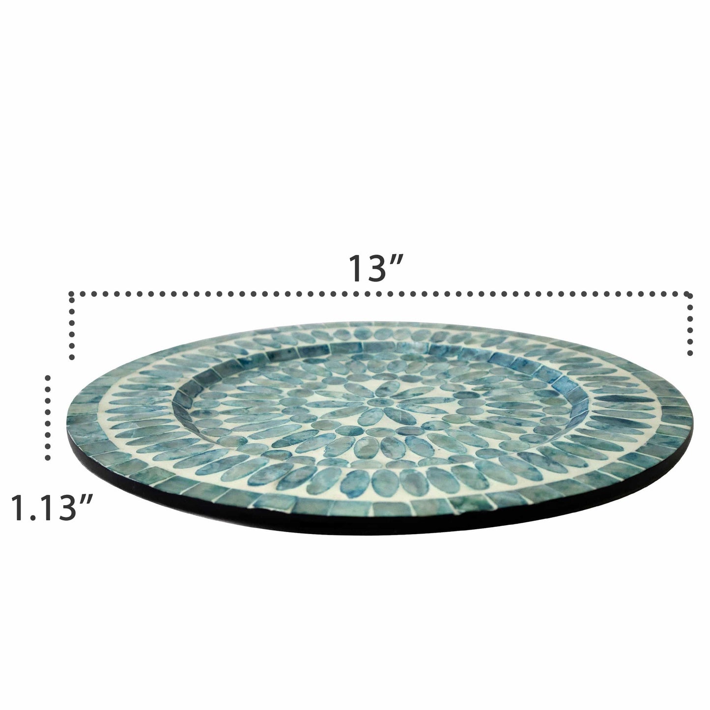 Mother Of Pearl Inlay Charger Plates (Set 2) | Under Plates for Dining, Wedding and Decoration