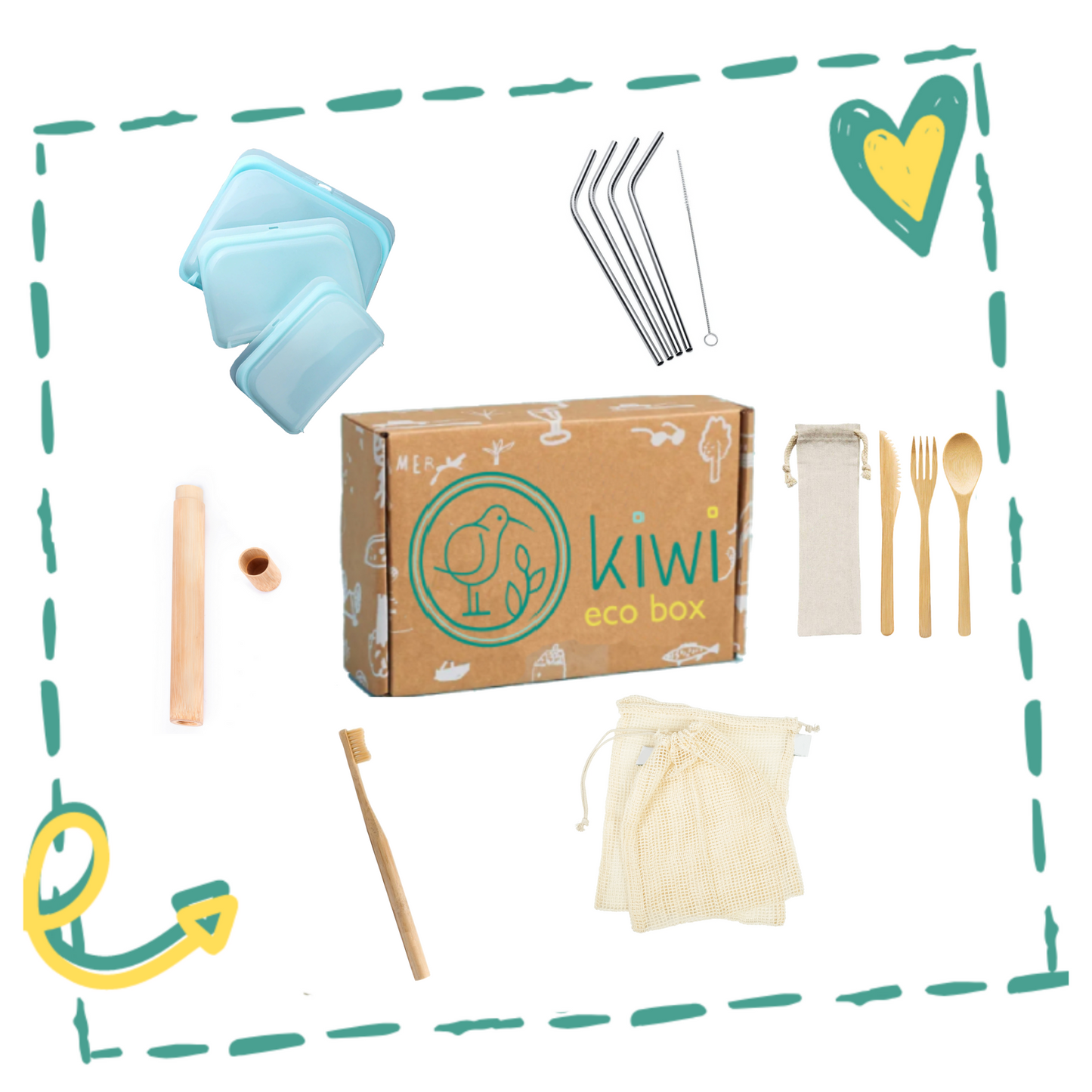 Kiwi Eco Box | Zero-Waste Travel Kit