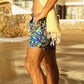 La Palma Eco-Beachwear Classic Geometrical Blue Sustainable Swim Trunk