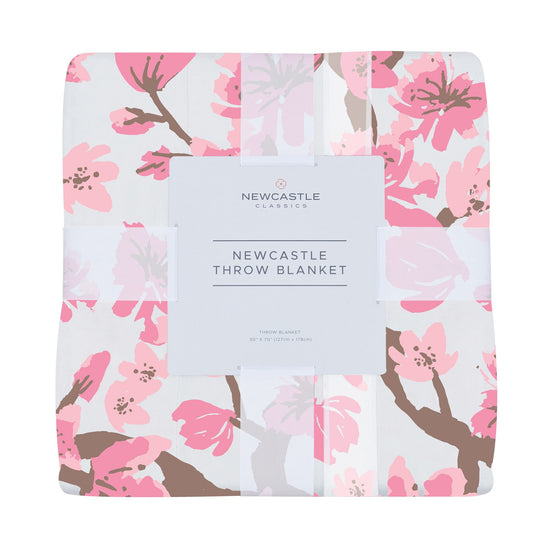Cherry Blossom Bamboo Muslin Throw Blanket