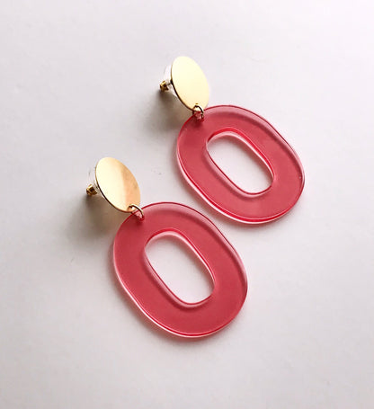 coco earrings - translucent pink