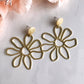 flower power earrings - brushed brass