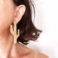 saguaro stud earrings - brushed brass