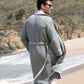 Men's Full Length Lightweight Waffle Spa Robe with Shawl Collar
