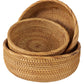 Bowl Shaped Wicker Basket Set | Tabletop Serving Bowls for Home and Restaurant