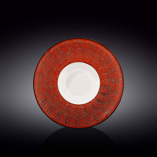 Wilmax Red Porcelain Deep Soup or Salad Plate 9.5" | 7 Fl Oz | WL-667225/A